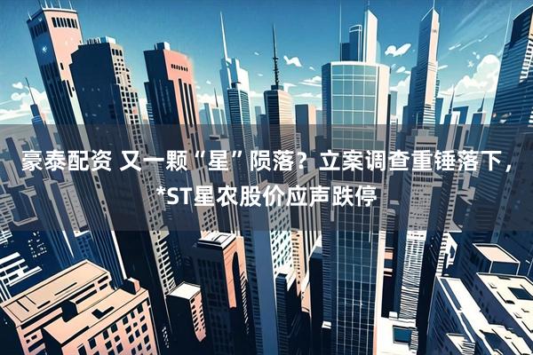 豪泰配资 又一颗“星”陨落？立案调查重锤落下，*ST星农股价应声跌停